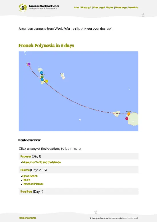 example page 4 from our offline Travel Guide for French Polynesia
